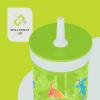 Contigo Leighton Kids Water Bottle, 2-Pack, 14oz, Spill-Proof, Blue Raspberry/Azalea & Butterlies/Llamas, Dishwasher Safe Tumbler with Straw(Cool Lime (Dogs GFX))