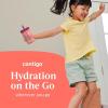 Contigo Leighton Kids Water Bottle, 2-Pack, 14oz, Spill-Proof, Blue Raspberry/Azalea & Butterlies/Llamas, Dishwasher Safe Tumbler with Straw(Coral/Grape)
