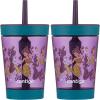 Contigo Leighton Kids Water Bottle, 2-Pack, 14oz, Spill-Proof, Blue Raspberry/Azalea & Butterlies/Llamas, Dishwasher Safe Tumbler with Straw(Eggplant with Mermaid)