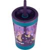 Contigo Leighton Kids Water Bottle, 2-Pack, 14oz, Spill-Proof, Blue Raspberry/Azalea & Butterlies/Llamas, Dishwasher Safe Tumbler with Straw(Eggplant with Mermaid)