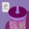 Contigo Leighton Kids Water Bottle, 2-Pack, 14oz, Spill-Proof, Blue Raspberry/Azalea & Butterlies/Llamas, Dishwasher Safe Tumbler with Straw(Grape (Tulips GFX))