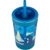 Contigo Leighton Kids Water Bottle, 2-Pack, 14oz, Spill-Proof, Blue Raspberry/Azalea & Butterlies/Llamas, Dishwasher Safe Tumbler with Straw(Gummy Spaceship)