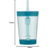 Contigo Leighton Kids Water Bottle, 2-Pack, 14oz, Spill-Proof, Blue Raspberry/Azalea & Butterlies/Llamas, Dishwasher Safe Tumbler with Straw(Honeydew)