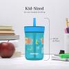 Contigo Leighton Kids Water Bottle, 2-Pack, 14oz, Spill-Proof, Blue Raspberry/Azalea & Butterlies/Llamas, Dishwasher Safe Tumbler with Straw(Juniper/Blue Forest)