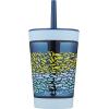 Contigo Leighton Kids Water Bottle, 2-Pack, 14oz, Spill-Proof, Blue Raspberry/Azalea & Butterlies/Llamas, Dishwasher Safe Tumbler with Straw(Nautical Fish)