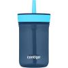Contigo Leighton Kids Water Bottle, 2-Pack, 14oz, Spill-Proof, Blue Raspberry/Azalea & Butterlies/Llamas, Dishwasher Safe Tumbler with Straw(Blueberry/Blue Raspberry)