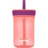 Contigo Leighton Kids Water Bottle, 2-Pack, 14oz, Spill-Proof, Blue Raspberry/Azalea & Butterlies/Llamas, Dishwasher Safe Tumbler with Straw(Coral/Grape)