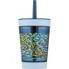 Contigo Leighton Kids Water Bottle, 2-Pack, 14oz, Spill-Proof, Blue Raspberry/Azalea & Butterlies/Llamas, Dishwasher Safe Tumbler with Straw(Nautical Fish)