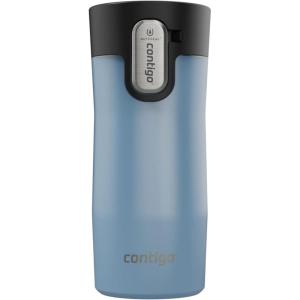 Contigo West Loop Stainless Steel Vacuum-Insulated Travel Mug with Spill-Proof Lid, Vervain; Midnight Berry, 16 Ounces, 2-Pack(Glacier Frosted Pearl)