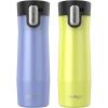 Contigo AUTOSEAL West Loop Vacuum-Insulated Stainless Steel Travel Mug with Easy-Clean Lid, 16oz., 2 Pack, Spirulina, Stainless Steel(Aster Frosted Pearl; Limelight Frosted Pearl)