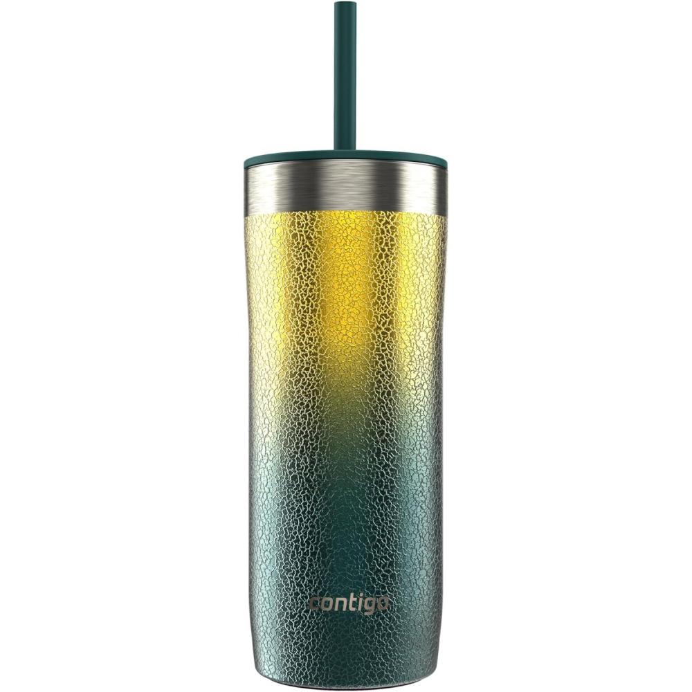 imageContigo x Ally Love Streeterville Stainless Steel Tumbler with Straw Easy Clean Lid Leak Proof BPA Free 24oz OatmilkPineapple Ombre