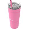 Bubba Envy Stainless Steel Tumbler with Straw, Stainless Steel with Clear Lid, 24oz(Azalea)