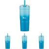 Bubba Envy Stainless Steel Tumbler with Straw, Stainless Steel with Clear Lid, 24oz(Tutti Fruity)