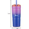 Bubba Envy Stainless Steel Tumbler with Straw, Stainless Steel with Clear Lid, 24oz(Vineyard)