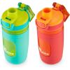 Bubba Flo Kids Water Bottle with Silicone Sleeve, 16oz., Watermelon and Wild Berry(Island Teal & Electric Berry)