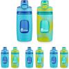 Bubba Flo Kids Water Bottle with Silicone Sleeve, 16oz., Watermelon and Wild Berry(Island Teal Wash & Pool Blue)