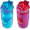 Bubba Flo Kids Water Bottle with Silicone Sleeve, 16oz., Watermelon and Wild Berry(Pool Blue Wash & Mixed Berry)