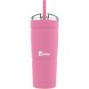Bubba Envy Stainless Steel Tumbler with Straw, Stainless Steel with Clear Lid, 24oz(Azalea)