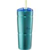 Bubba Envy Stainless Steel Tumbler with Straw, Stainless Steel with Clear Lid, 24oz(Island Teal)