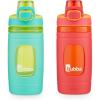Bubba Flo Kids Water Bottle with Silicone Sleeve, 16oz., Watermelon and Wild Berry(Island Teal & Electric Berry)