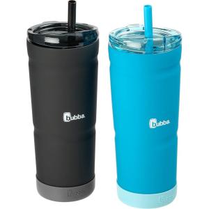 Bubba Envy Stainless Steel Tumbler with Straw, Stainless Steel with Clear Lid, 24oz(Tutti Fruity & Licorice)