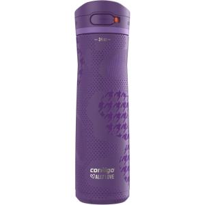 Contigo x Ally Love Jackson Chill 2.0, Stainless Steel, Spill Proof Water Bottle with AutoPop Lid, BPA Free, 24oz, Oatmilk(Violet)