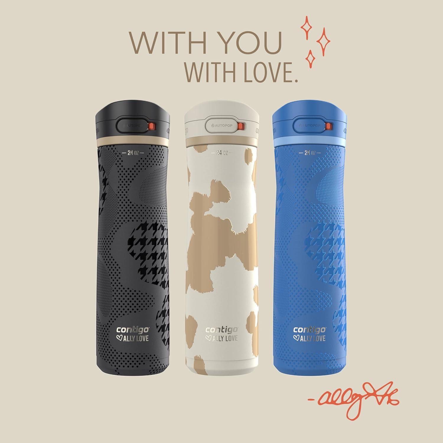 imageContigo Jackson Chill 20 Stainless Steel Water Bottle with AUTOPOP Lid 20oz SteelDragonfruitLicorice