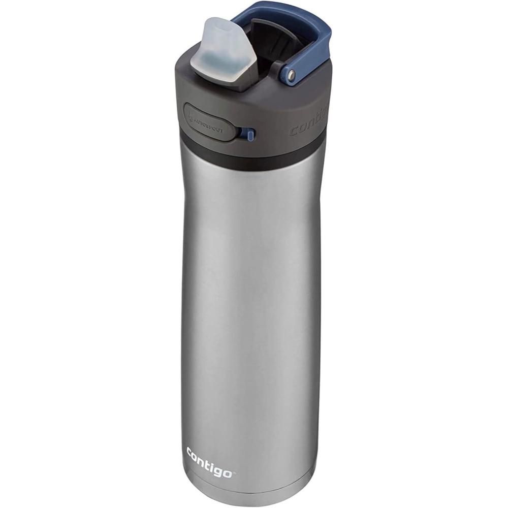 imageContigo Ashland Chill 20 Water Bottle 24 oz 2Pack Glacier Stainless steel wLicoriceStainless Steel w Blue Corn