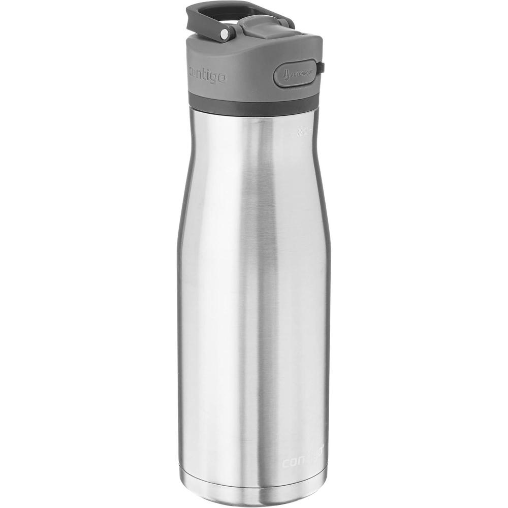imageContigo Ashland Chill 20 Water Bottle 24 oz 2Pack Glacier Stainless steel wLicoriceStainless Steel w Licorice