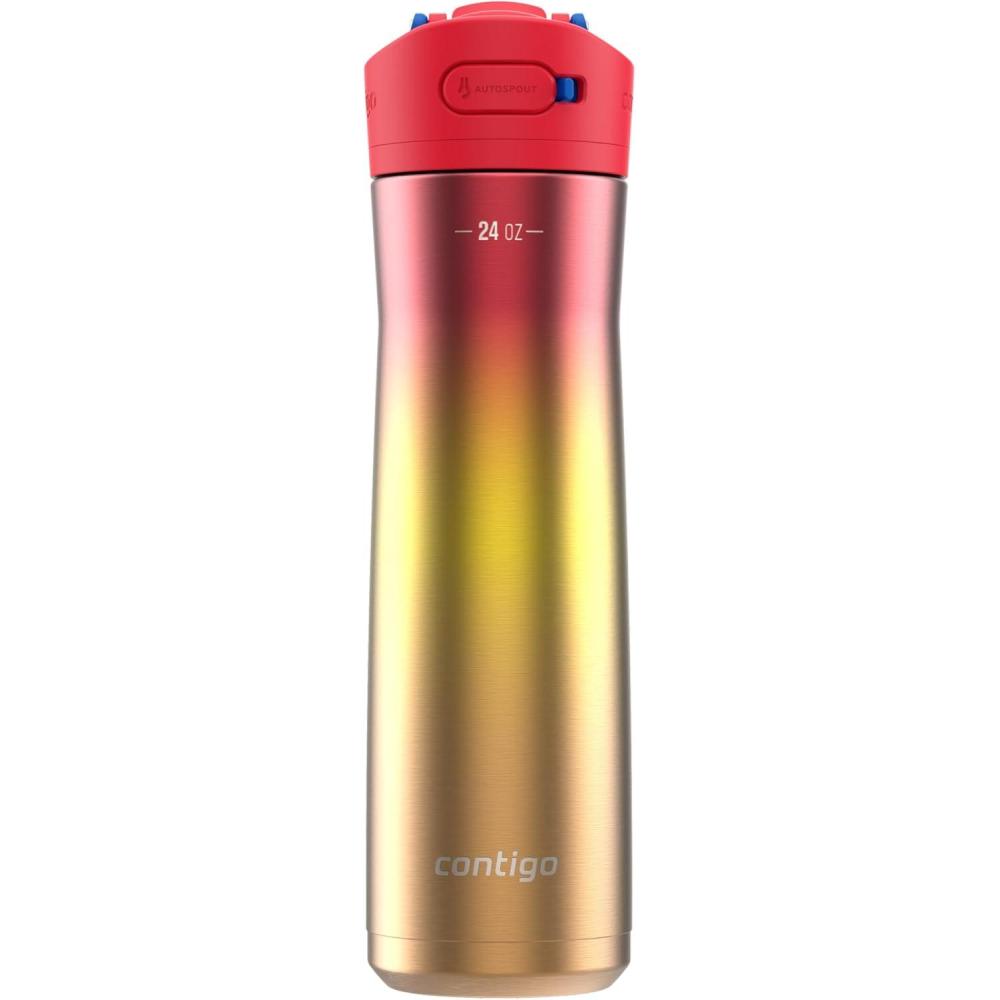 imageContigo Ashland Chill 20 Water Bottle 24 oz 2Pack Glacier Stainless steel wLicoriceWatermelon Ombre