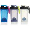 Contigo Fit Shake & Go 2.0 Shaker Bottle with Leak-Proof Lid, 20oz Gym Water Bottle with Whisk and Carabiner Handle, Dishwasher Safe Mixer Bottle, 3-Pack Blue Poppy & Earl Grey & Salt