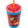 Contigo Kids Spill-Proof Tumbler with Straw & Leak-Proof Lid, 12oz Vacuum-Insulated Stainless Steel Water Bottle for Kids, Dishwasher Safe & Fits Most Cup Holders, Tumbler for School, Home, Travel(Watermelon Blue Poppy with Dino)