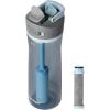 Contigo Wells Plastic Filter Water Bottle with AUTOSPOUT Straw Lid and Replacement Filter, 24 Oz, Dark Ice(24 Ounces)
