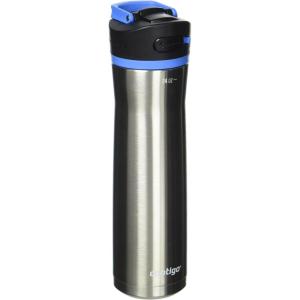 Contigo Ashland Chill 2.0 Water Bottle, 24 oz, 2-Pack, Glacier; Stainless steel w/Licorice(Stainless Steel & Blue Poppy)