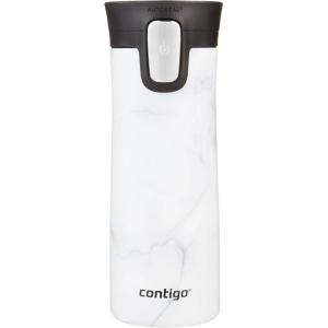 Contigo Pinnacle Vacuum-Insulated Stainless Steel Travel Mug with Spill-Proof Lid, Reusable Coffee Cup or Water Bottle with Leak-Proof Lid, Keeps Drinks Hot or Cold for Hours, 14oz White Marble(White Marble)